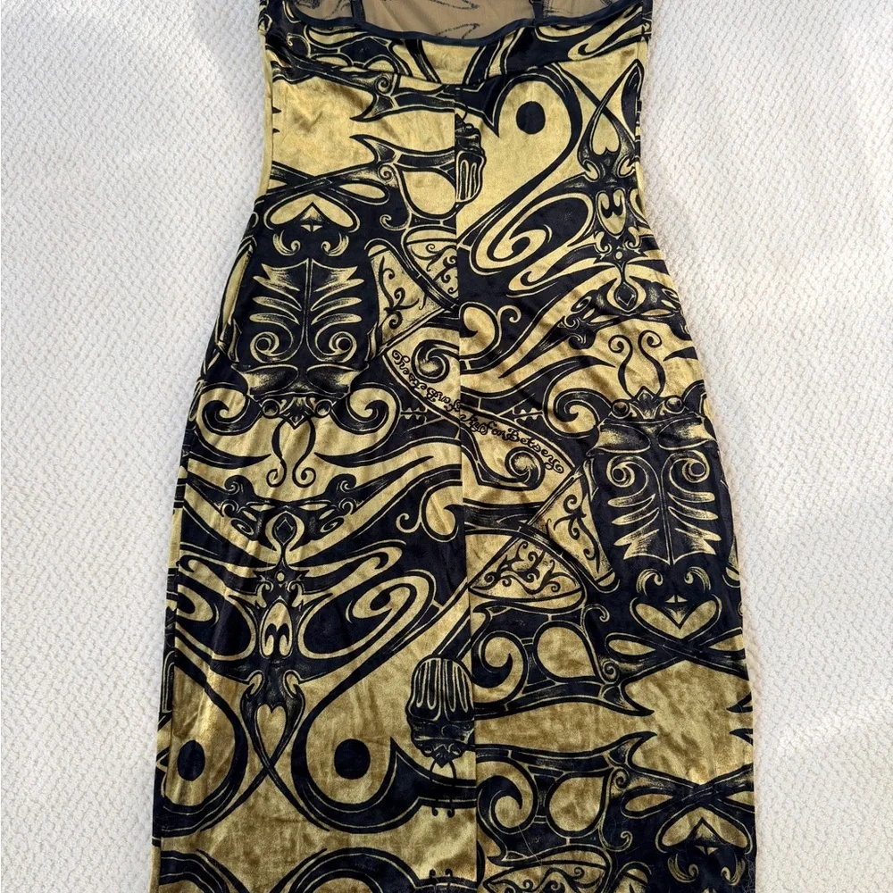 Betsey Johnson VELVET TATTOO DRESS - Picture 2 of 4